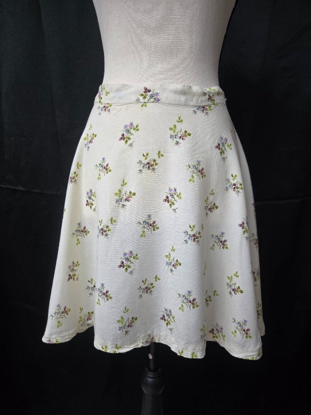 Ralph Lauren Mini Skirt Denim & Supply Cottagecore Floral A Line Cream Boho